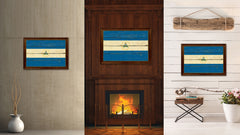 Nicaragua Country Flag Vintage Canvas Print with Brown Picture Frame Home Decor Gifts Wall Art Decoration Artwork