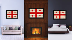 Georgia Country Flag Texture Canvas Print with Black Picture Frame Home Decor Wall Art Decoration Collection Gift Ideas