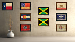 Jamaica Country Flag Vintage Canvas Print with Black Picture Frame Home Decor Gifts Wall Art Decoration Artwork