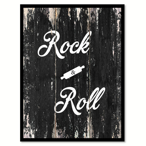 Rock and Roll Motivational Quote Saying Canvas Print with Picture Frame Home Decor Wall Art