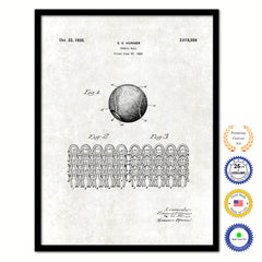 1935 Tennis Ball Old Patent Art Print on Canvas Custom Framed Vintage Home Decor Wall Decoration Great for Gifts