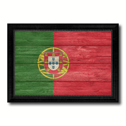 Portugal Country Flag Texture Canvas Print with Black Picture Frame Home Decor Wall Art Decoration Collection Gift Ideas