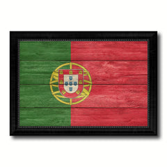 Portugal Country Flag Texture Canvas Print with Black Picture Frame Home Decor Wall Art Decoration Collection Gift Ideas