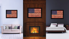 The Pledge of Allegiance American USA Flag Texture Canvas Print with Black Picture Frame Gift Ideas Home Decor Wall Art