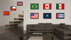 Vermont State Flag Canvas Print with Custom Brown Picture Frame Home Decor Wall Art Decoration Gifts