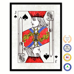 One Eye Jack Spades Poker Decks of Vintage Cards Print on Canvas Black Custom Framed
