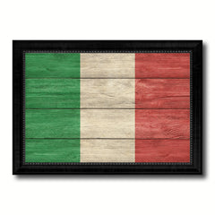Italy Country Flag Texture Canvas Print with Black Picture Frame Home Decor Wall Art Decoration Collection Gift Ideas