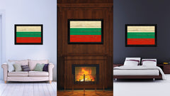 Bulgaria Country Flag Vintage Canvas Print with Black Picture Frame Home Decor Gifts Wall Art Decoration Artwork