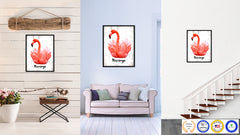 Flamingo Bird Canvas Print, Black Picture Frame Gift Ideas Home Decor Wall Art Decoration