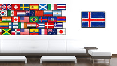 Iceland Country National Flag Vintage Canvas Print with Picture Frame Home Decor Wall Art Collection Gift Ideas