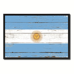 Argentina Country National Flag Vintage Canvas Print with Picture Frame Home Decor Wall Art Collection Gift Ideas