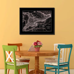Ontario Canada Vintage Vivid Sepia Map Canvas Print, Picture Frames Home Decor Wall Art Decoration Gifts