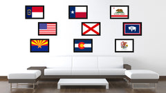 Alabama State Flag Canvas Print with Custom Black Picture Frame Home Decor Wall Art Decoration Gifts
