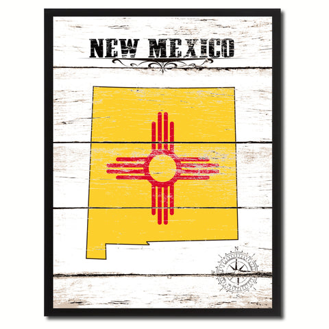 New Mexico Flag Gifts Home Decor Wall Art Canvas Print with Custom Picture Frame