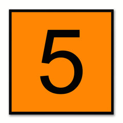 Number 5 Orange Canvas Print Black Frame Kids Bedroom Wall Décor Home Art