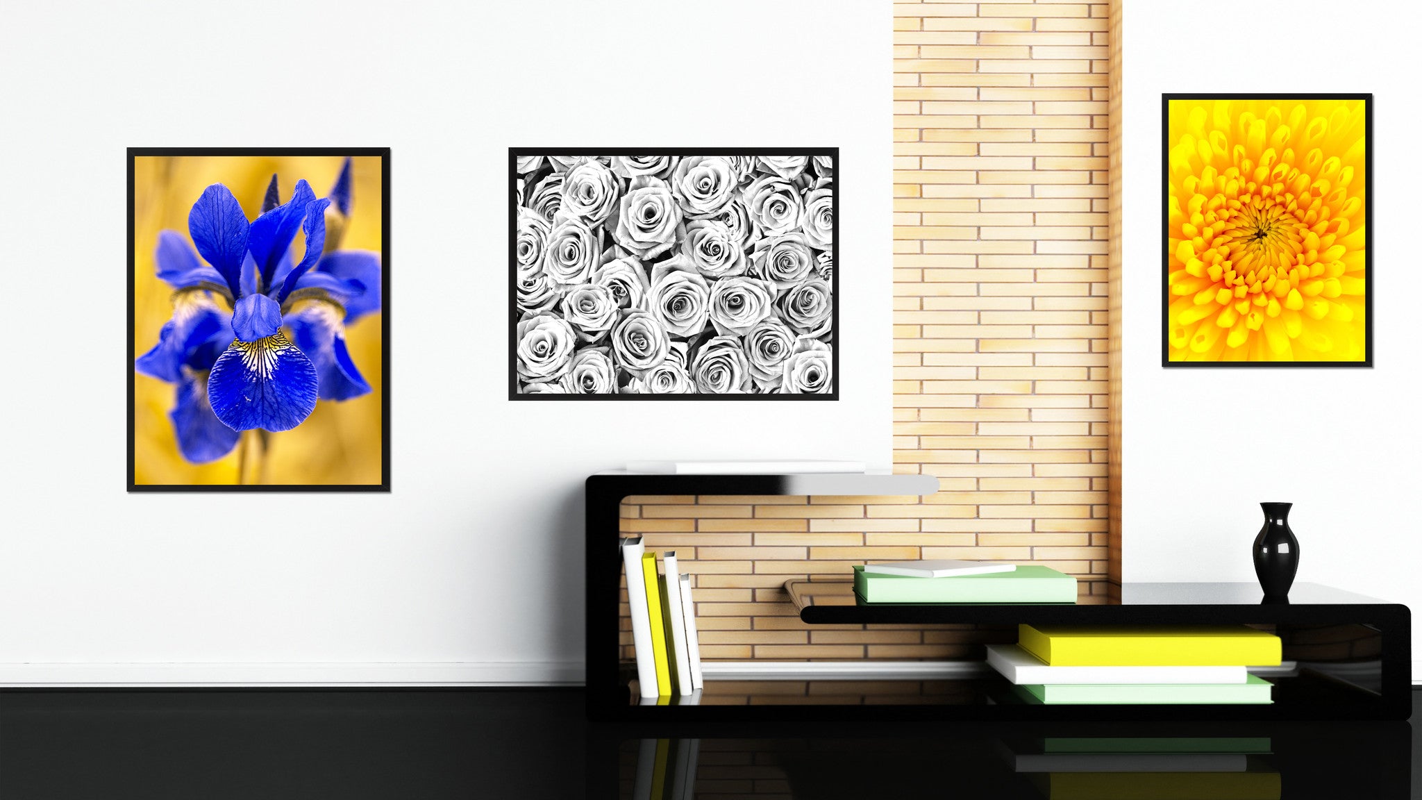 White Roses Flower Framed Canvas Print Home Décor Wall Art