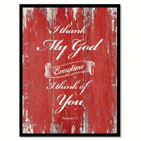 I thanks my god everytime Philippians 1:3  Quote Saying Gift Ideas Home Décor Wall Art