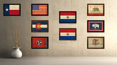 Paraguay Country Flag Vintage Canvas Print with Black Picture Frame Home Decor Gifts Wall Art Decoration Artwork