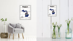 Michigan Flag Gifts Home Decor Wall Art Canvas Print with Custom Picture Frame