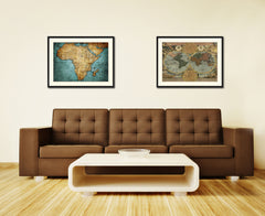 Africa Mapmaker Vintage Antique Map Wall Art Home Decor Gift Ideas Canvas Print Custom Picture Frame