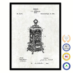 1895 Stove Old Patent Art Print on Canvas Custom Framed Vintage Home Decor Wall Decoration Great for Gifts