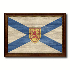 Nova Scotia Province City Canada Country Texture Flag Canvas Print Brown Picture Frame