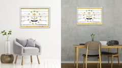 Rhode Island State Flag Shabby Chic Gifts Home Decor Wall Art Canvas Print, White Wash Wood Frame