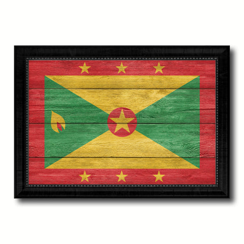 Grenada Country Flag Texture Canvas Print with Black Picture Frame Home Decor Wall Art Decoration Collection Gift Ideas