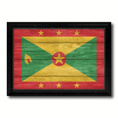 Grenada Country Flag Texture Canvas Print with Black Picture Frame Home Decor Wall Art Decoration Collection Gift Ideas