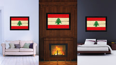 Lebanon Country Flag Vintage Canvas Print with Black Picture Frame Home Decor Gifts Wall Art Decoration Artwork