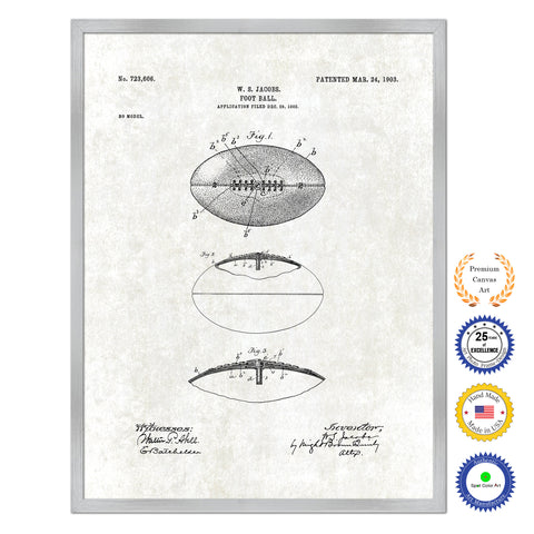 1903 Football Old Patent Art Print on Canvas Custom Framed Vintage Home Decor Wall Decoration Great for Gifts