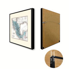Mexico Vintage Antique Map Wall Art Home Decor Gift Ideas Canvas Print Custom Picture Frame