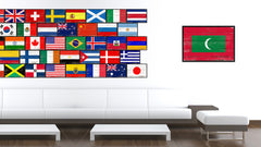 Maldives Country National Flag Vintage Canvas Print with Picture Frame Home Decor Wall Art Collection Gift Ideas