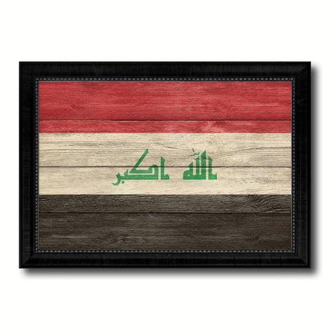 Iraq Country Flag Texture Canvas Print with Black Picture Frame Home Decor Wall Art Decoration Collection Gift Ideas