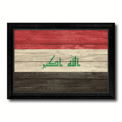 Iraq Country Flag Texture Canvas Print with Black Picture Frame Home Decor Wall Art Decoration Collection Gift Ideas