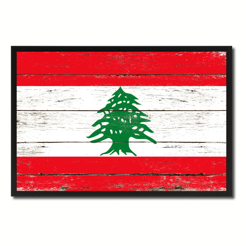 Lebanon Country National Flag Vintage Canvas Print with Picture Frame Home Decor Wall Art Collection Gift Ideas