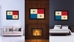 Panama Country Flag Vintage Canvas Print with Black Picture Frame Home Decor Gifts Wall Art Decoration Artwork