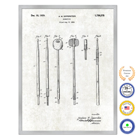 1929 Drumstick Old Patent Art Print on Canvas Custom Framed Vintage Home Decor Wall Decoration Great for Gifts