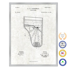 1885 Piano Frame Old Patent Art Print on Canvas Custom Framed Vintage Home Decor Wall Decoration Great for Gifts