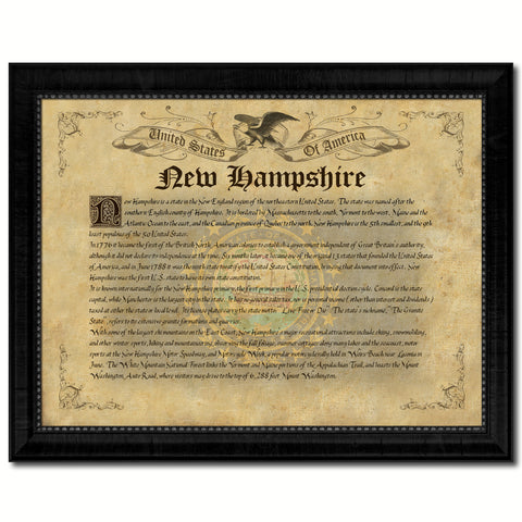 New Hampshire Vintage History Flag Canvas Print, Picture Frame Gift Ideas Home Décor Wall Art Decoration
