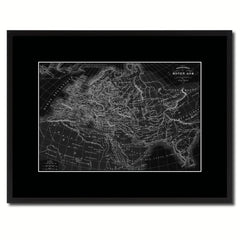 Europe In The Middle Ages Crusades Vintage Monochrome Map Canvas Print, Gifts Picture Frames Home Decor Wall Art