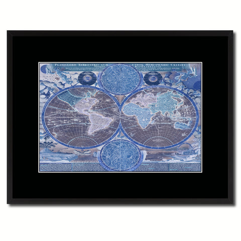 World Vintage Vivid Color Map Canvas Print, Picture Frame Home Decor Wall Art Office Decoration Gift Ideas