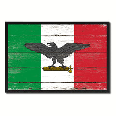 Italy War Eagle Italian Flag Vintage Canvas Print with Picture Frame Home Decor Man Cave Wall Art Collectible Decoration Artwork Gifts
