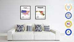 Maryland State Flag Gifts Home Decor Wall Art Canvas Print Picture Frames