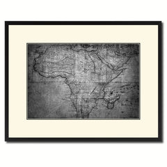 Africa Mapmaker Vintage B&W Map Canvas Print, Picture Frame Home Decor Wall Art Gift Ideas