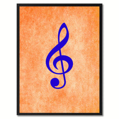 Treble Music Orange Canvas Print Pictures Frames Office Home Décor Wall Art Gifts