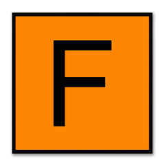 Alphabet F Orange Canvas Print Black Frame Kids Bedroom Wall Décor Home Art