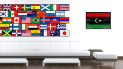 Libya Country National Flag Vintage Canvas Print with Picture Frame Home Decor Wall Art Collection Gift Ideas