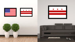 Washington DC Flag Canvas Print Black Picture Frame