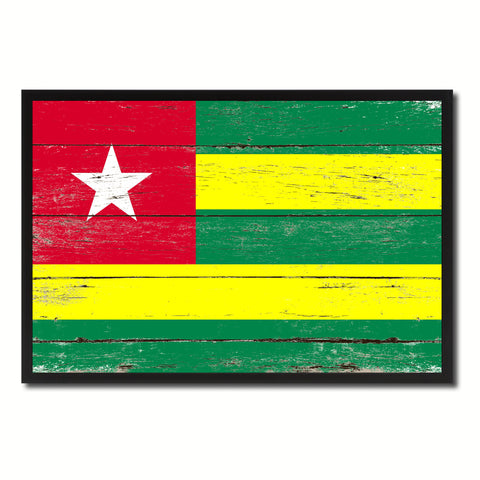 Togo Country National Flag Vintage Canvas Print with Picture Frame Home Decor Wall Art Collection Gift Ideas